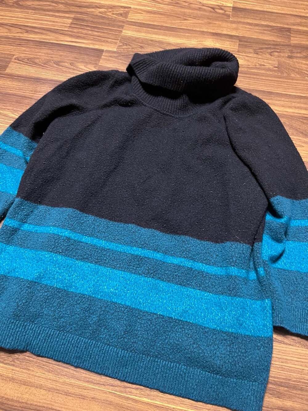 Lane Bryant Colorblock Stripe Turtleneck Sweater